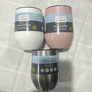 Wine tumbler 3 pcs stainless steel complete home bpa free 11.2 fl oz
